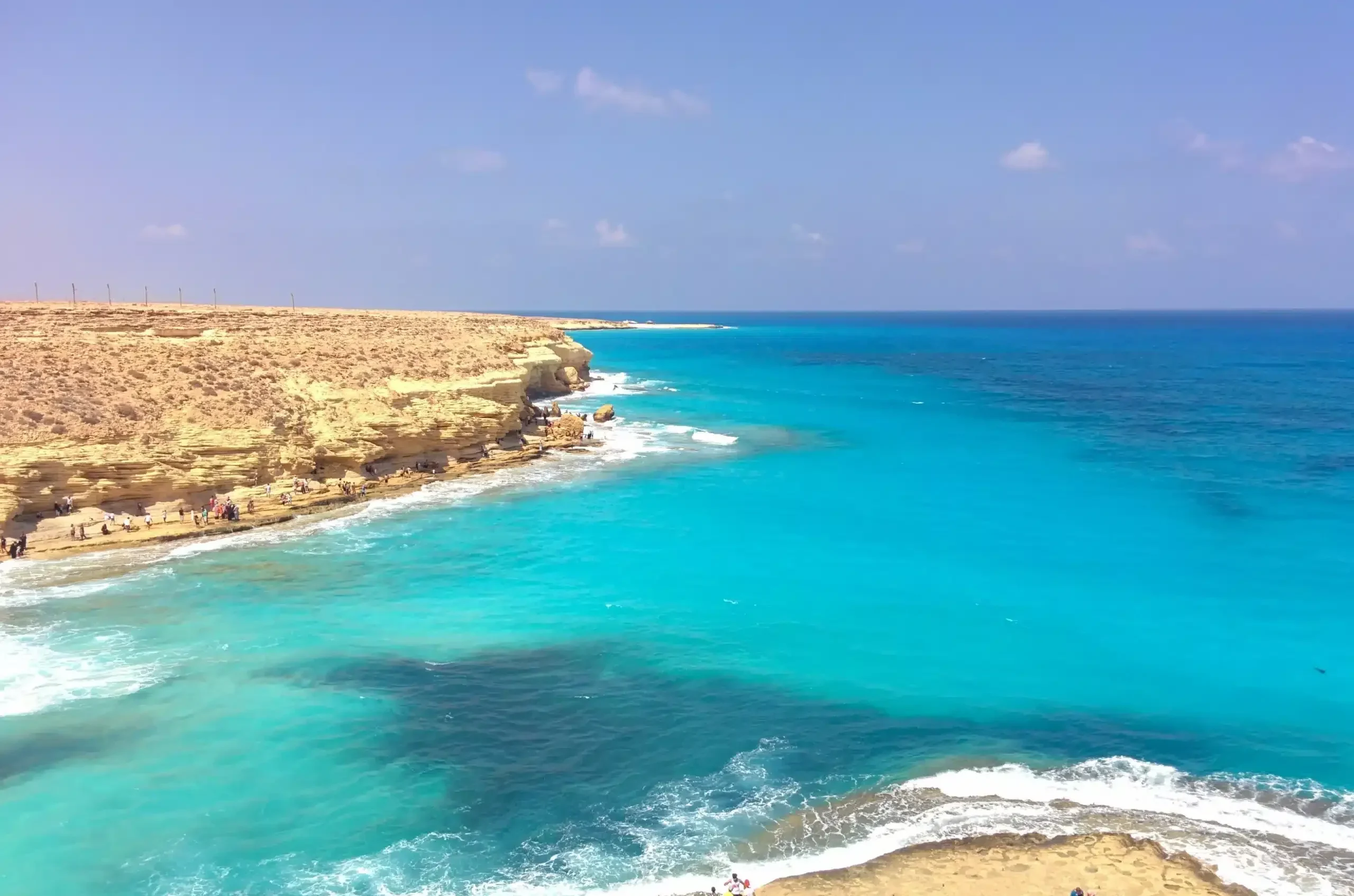 A view of the Mediterranean's turquoise, clear sea in Egypt